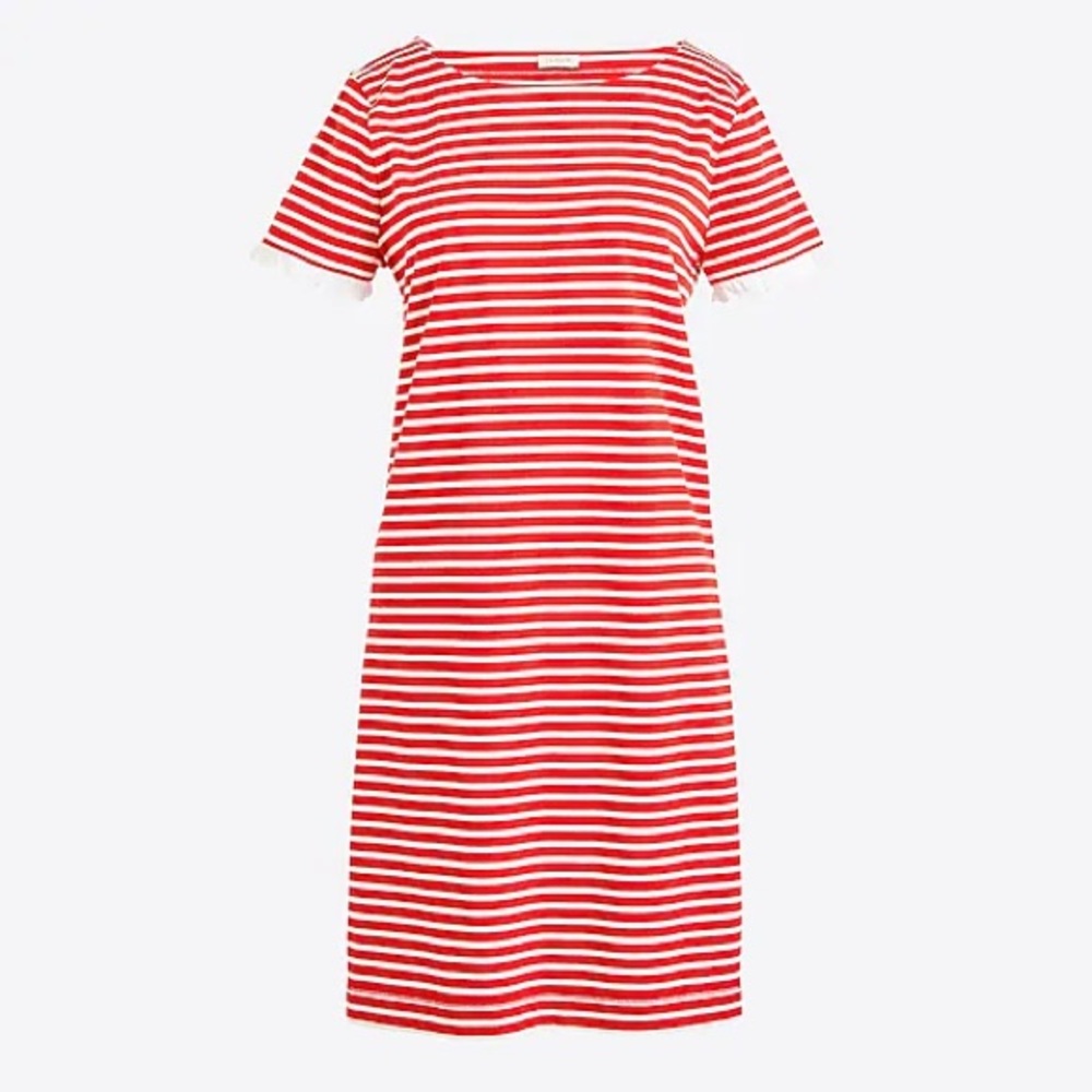 🎉HPx2🎉 J.Crew Factory Striped Poplin-Trimmed Dress Sz XXS